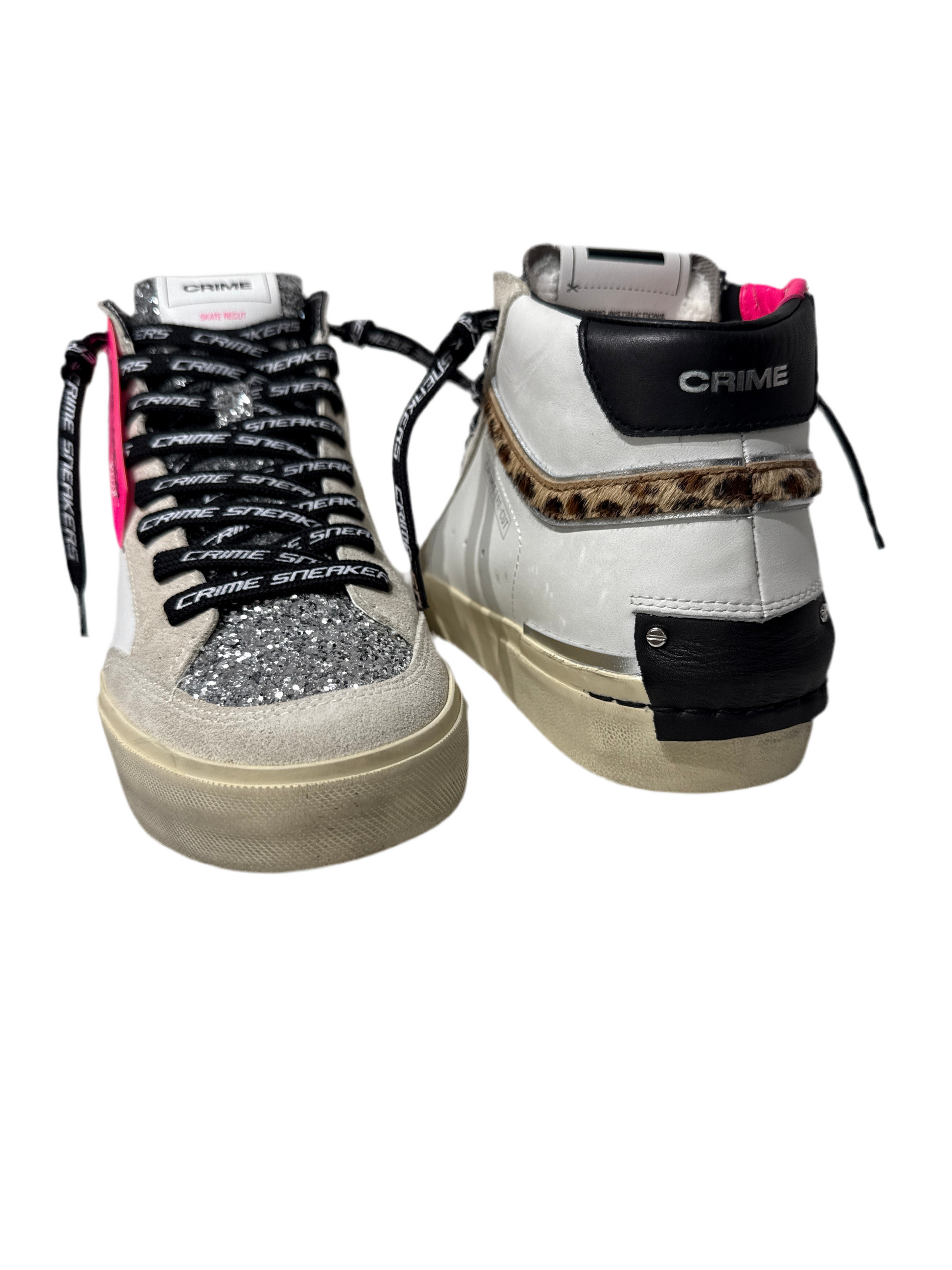 Sneakers donna SK8 Recut HighCRIME LONDON SNEAKER bianca /leo/glitter