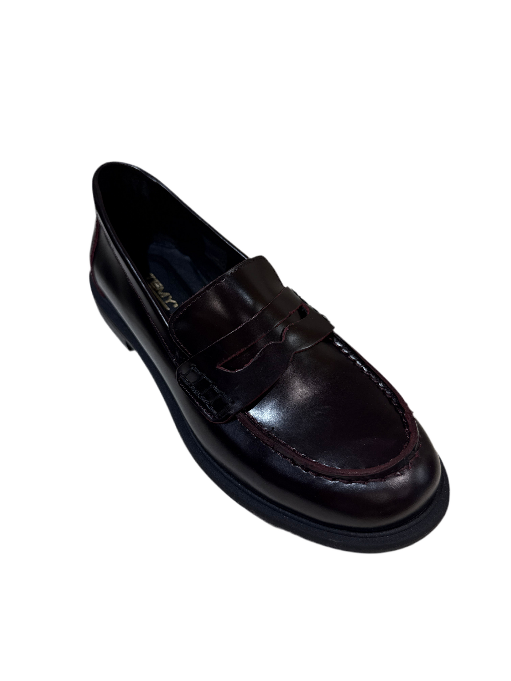 Mocassino donna Temy Sara abrasivato bordeaux