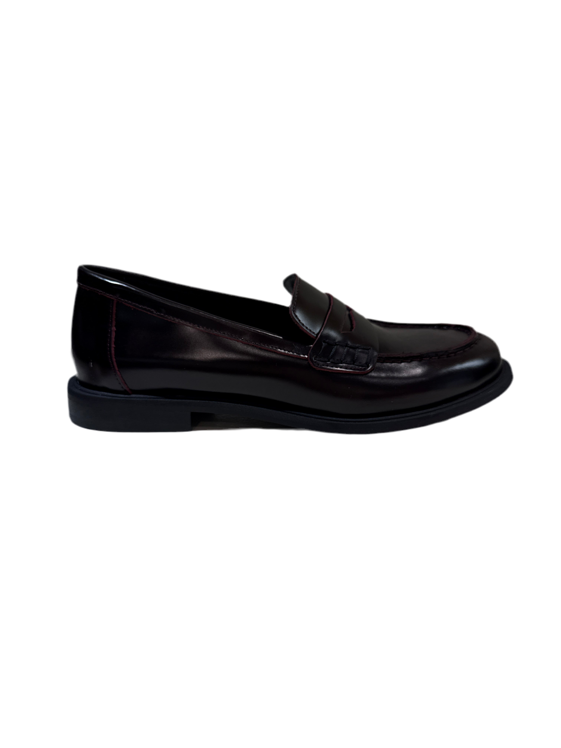 Mocassino donna Temy Sara abrasivato bordeaux