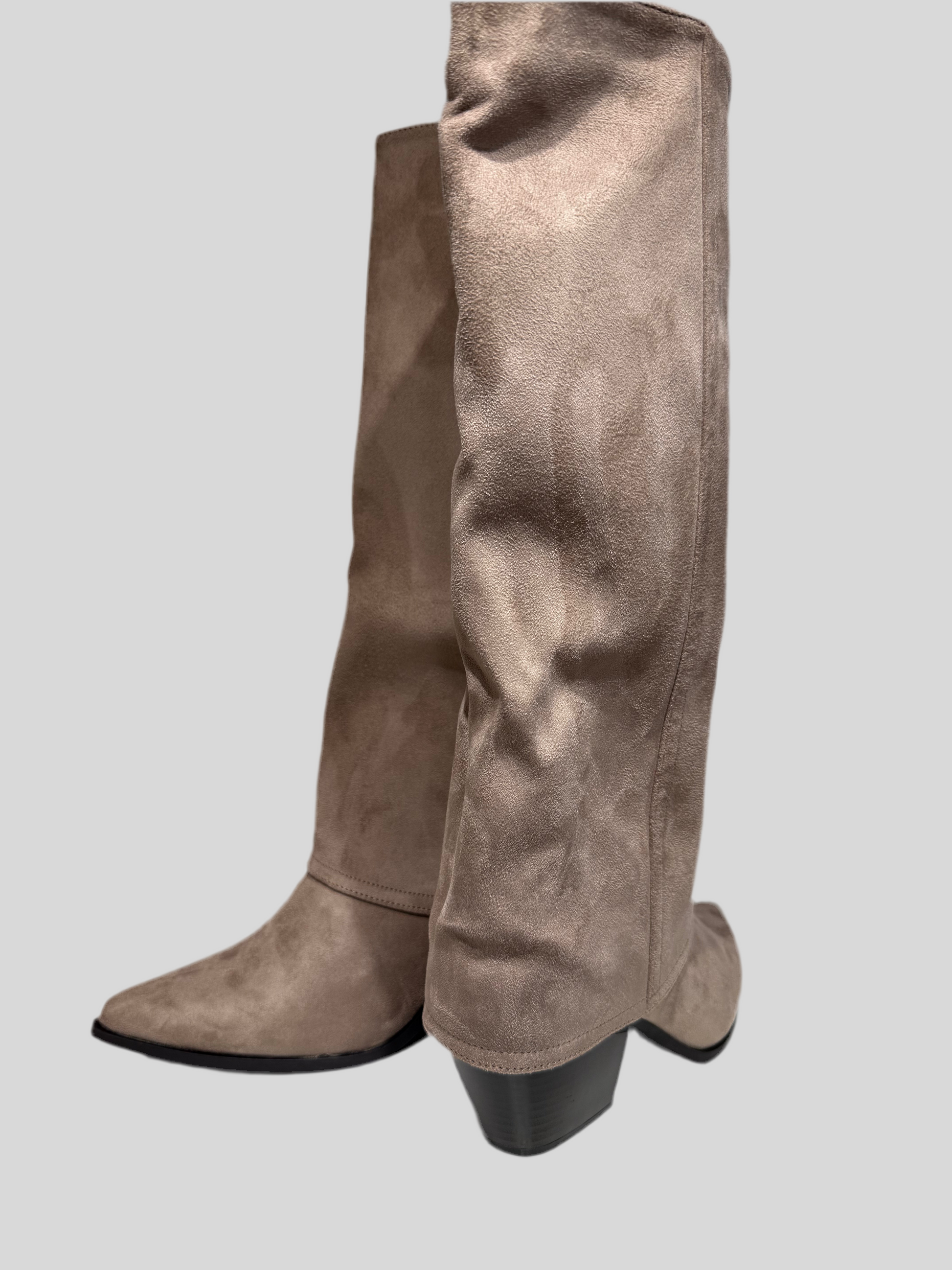 Texano risvolta 181-206 suede tortora Lineaelle