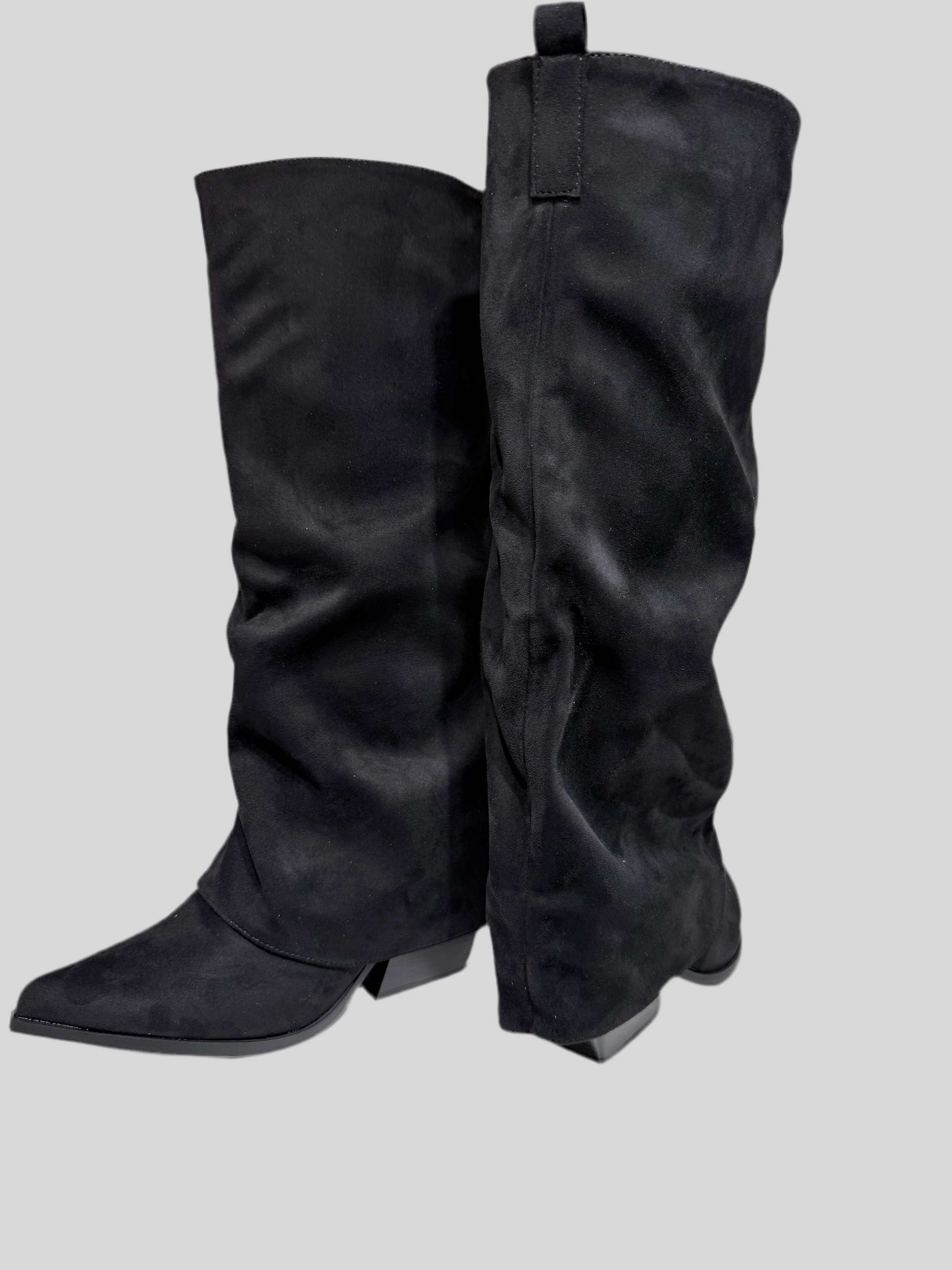 Texano risvolta 181-206 suede nero Lineaelle