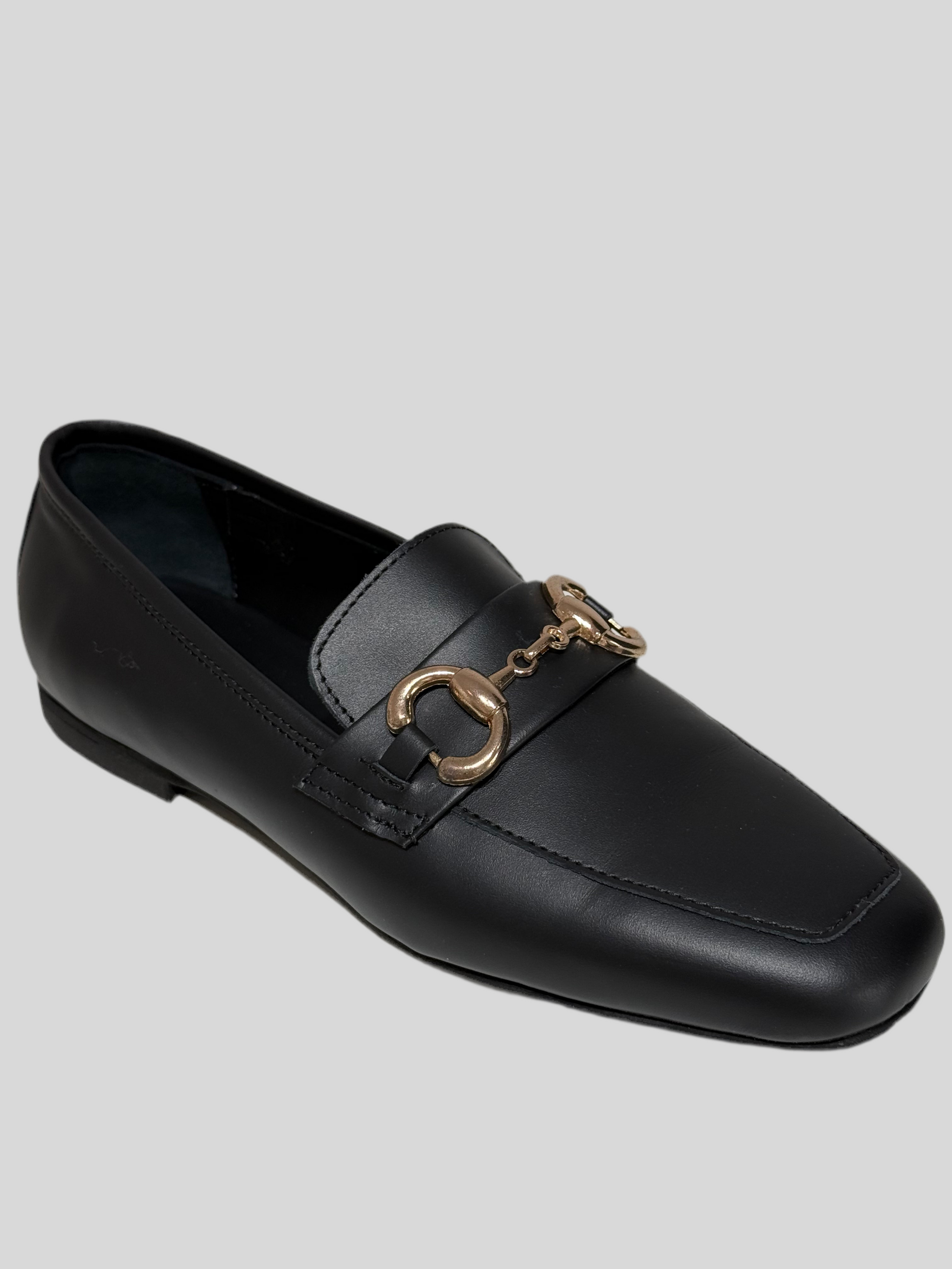 Mocassini donna Temy pelle nera