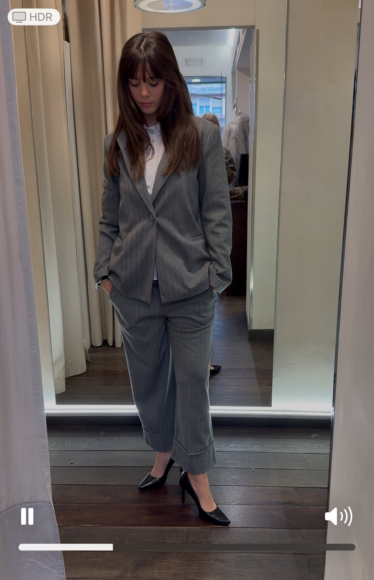 Completo spigato giacca piu pantalone grigio Lineaelle