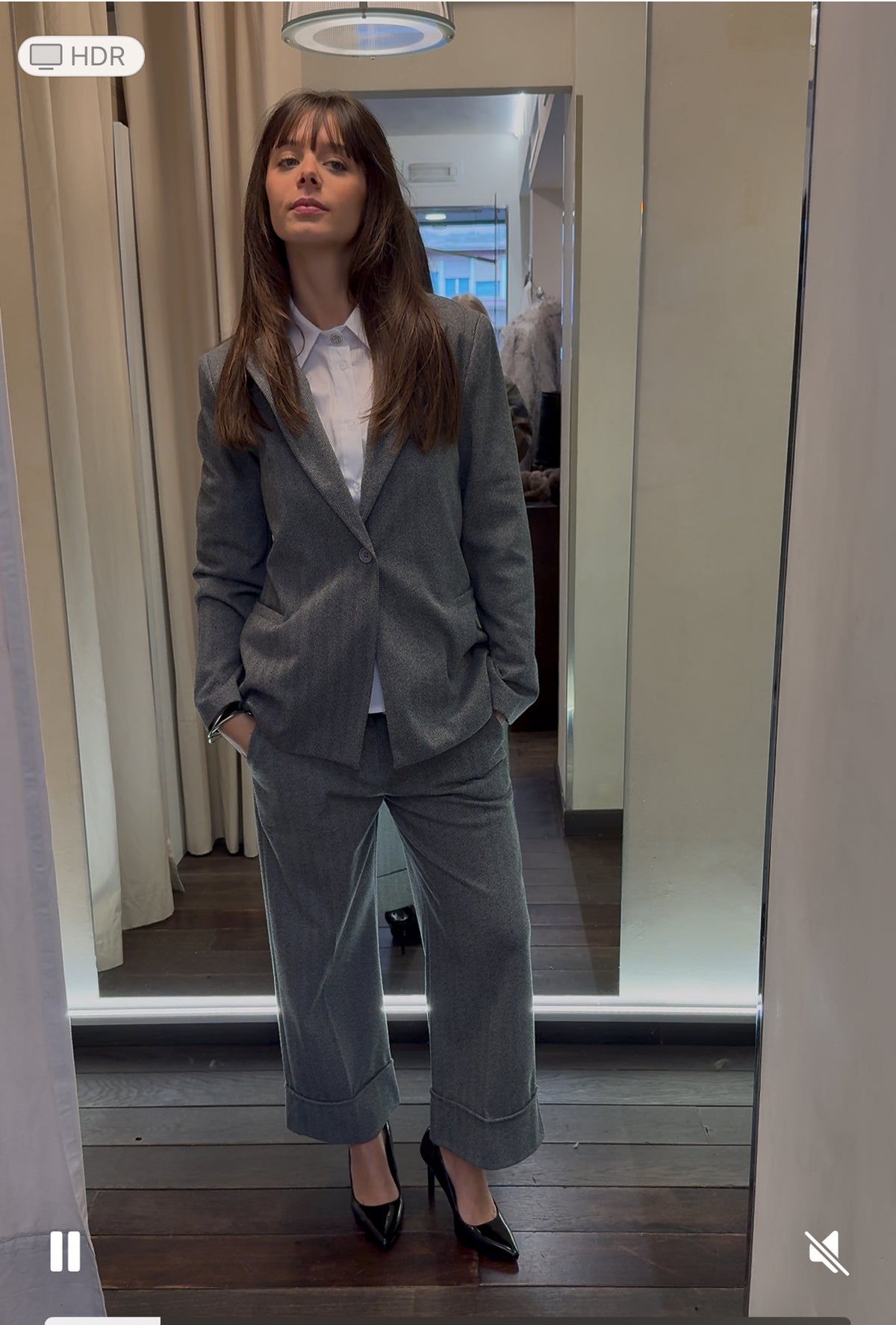 Completo spigato giacca piu pantalone grigio  Lineaelle