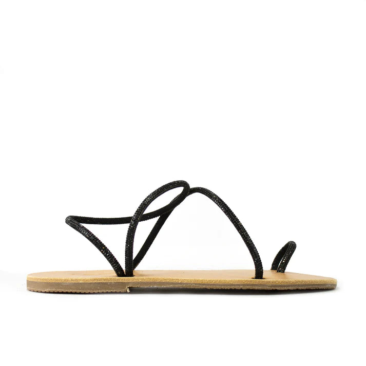 Sandalo strass NERO - Temy
