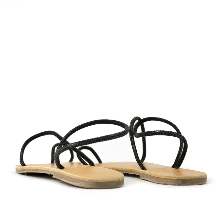 Sandalo strass NERO - Temy