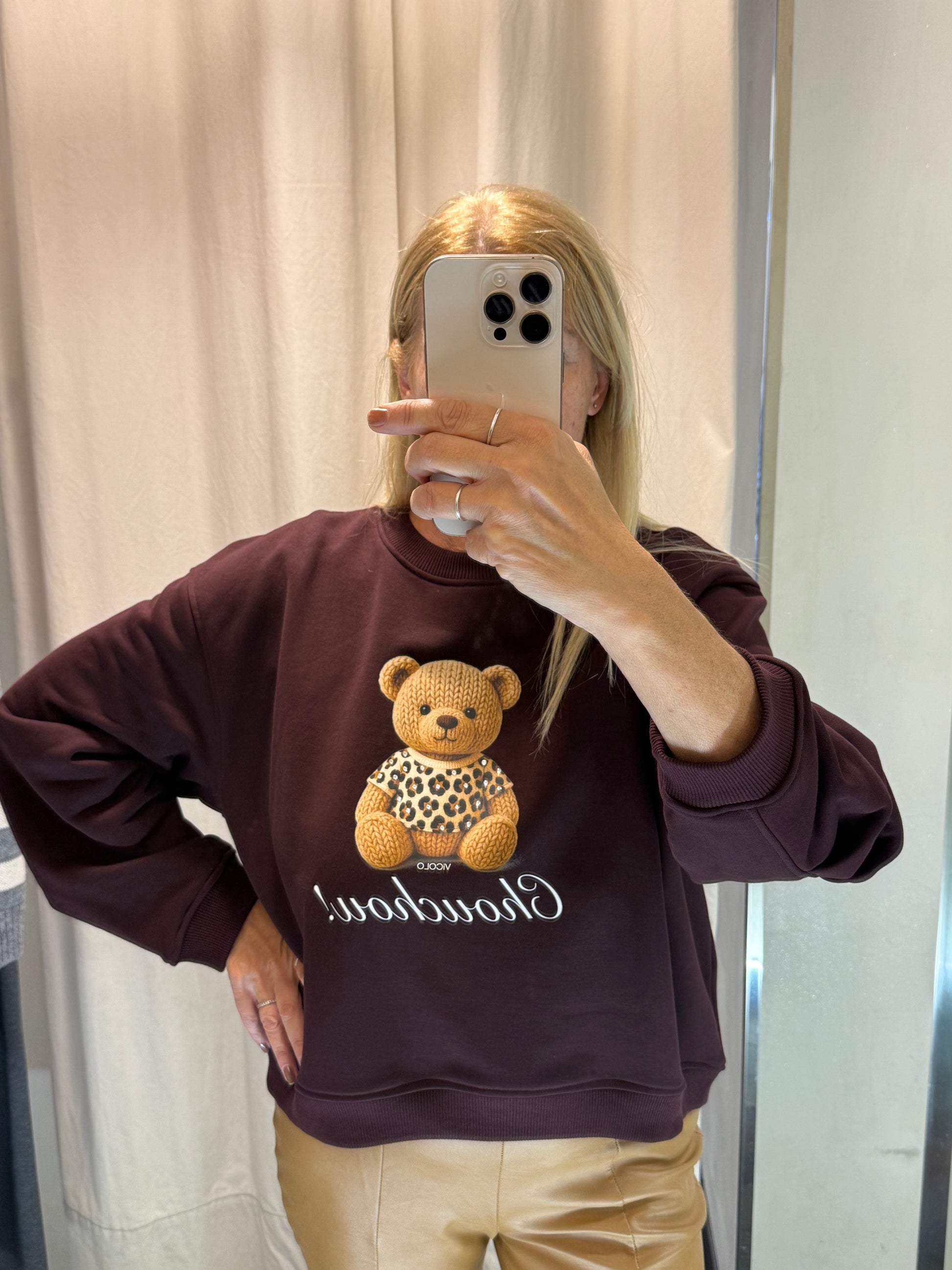 Felpa teddy bordeaux Vicolo