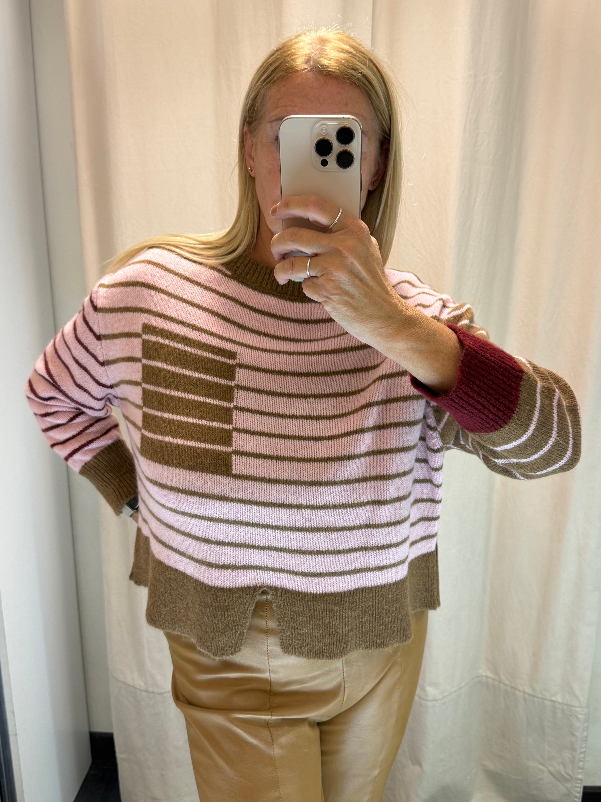 Maglia multicolor  rosa-marrone-bordeaux Luisa Lineaelle