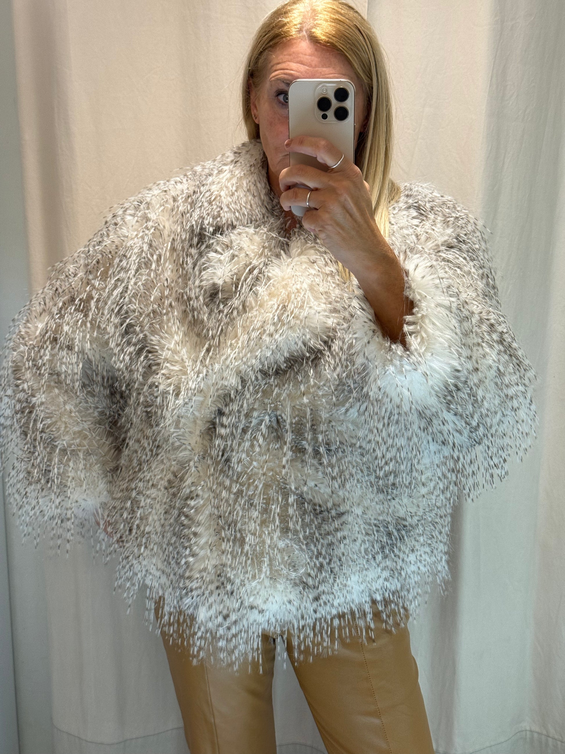 Pelliccia eco Lineaelle fur bianca marrone