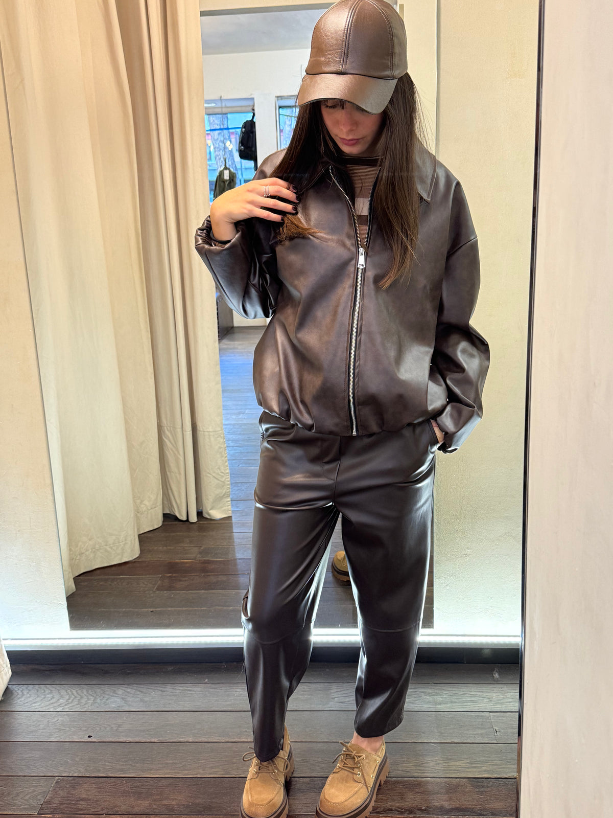 Pantalone ecopelle t.moro Lineaelle