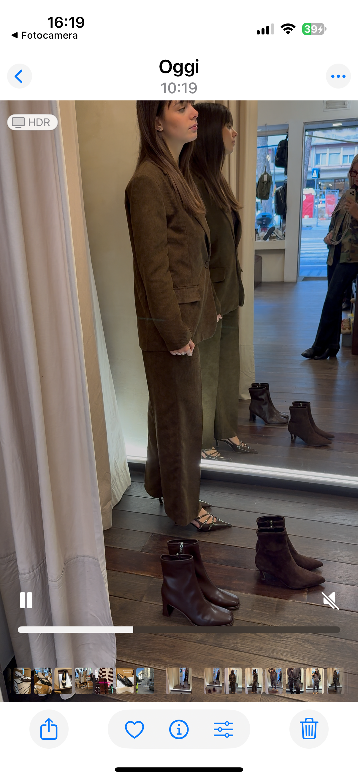 Completo velluto righe giacca piu pantalone marrone Lineaelle