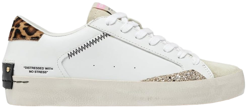 Crime london donna distressed bianco top leo cod 27000PP.10