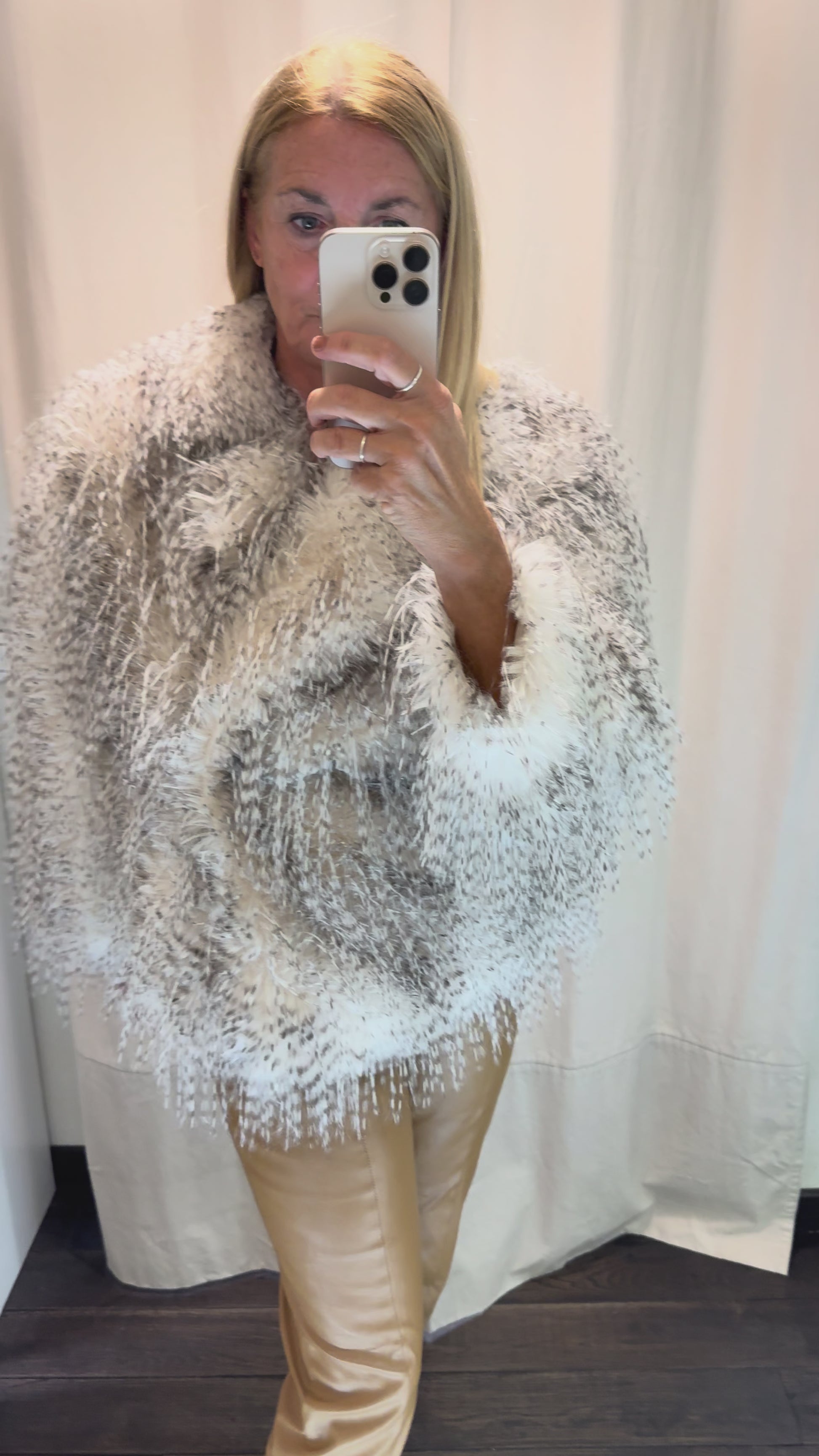 Pelliccia eco Lineaelle fur bianca marrone