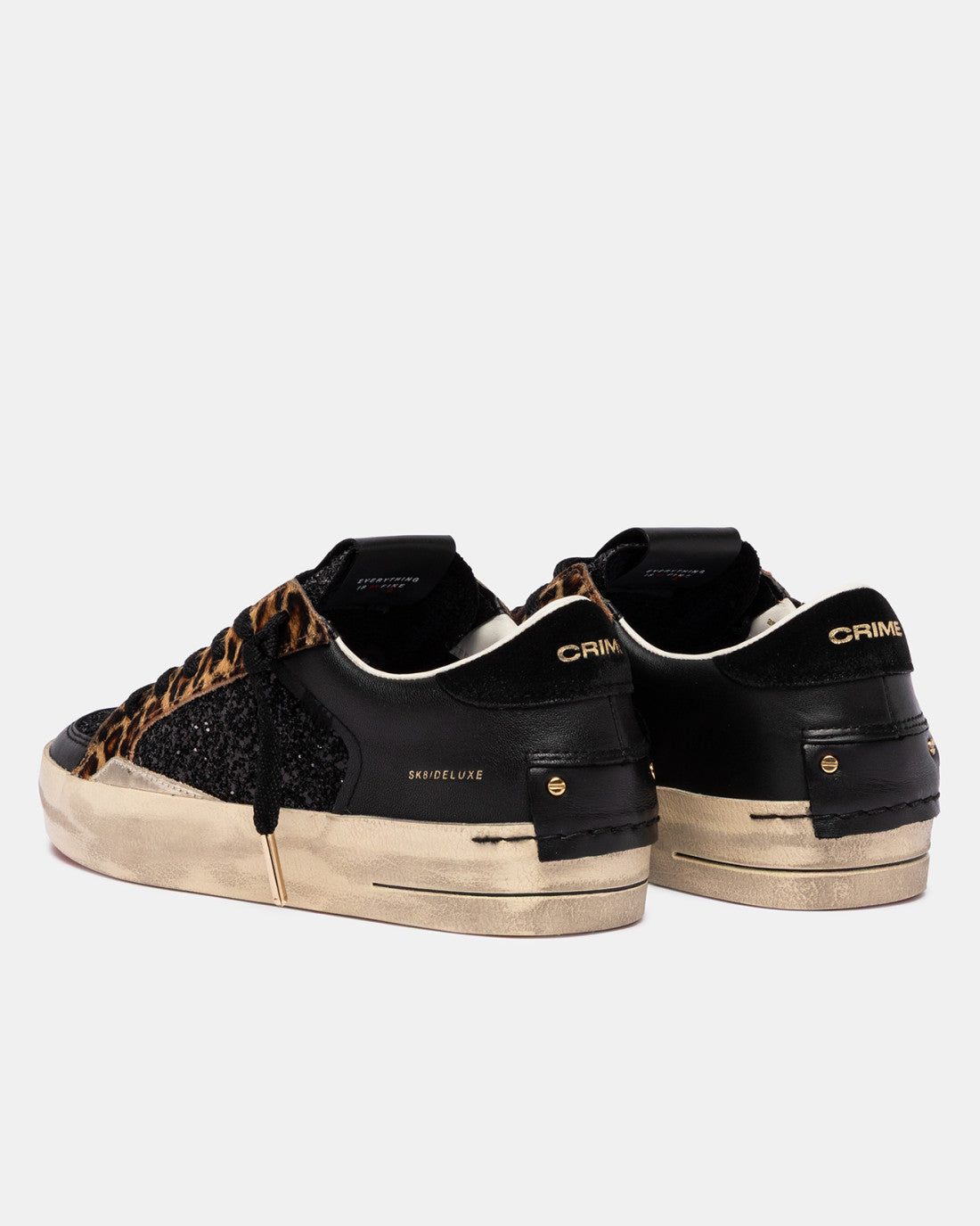 Crime london donna SK8 DELUXE BLACK CHEETAH cod. 25114AA8.20