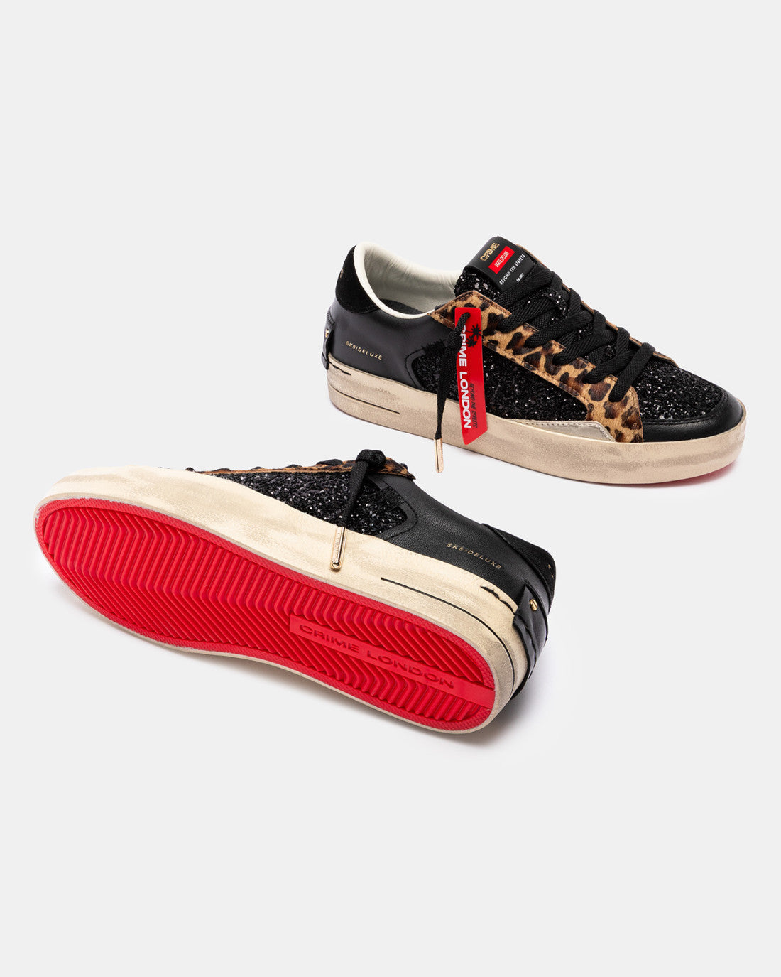 Crime london donna SK8 DELUXE BLACK CHEETAH cod. 25114AA8.20