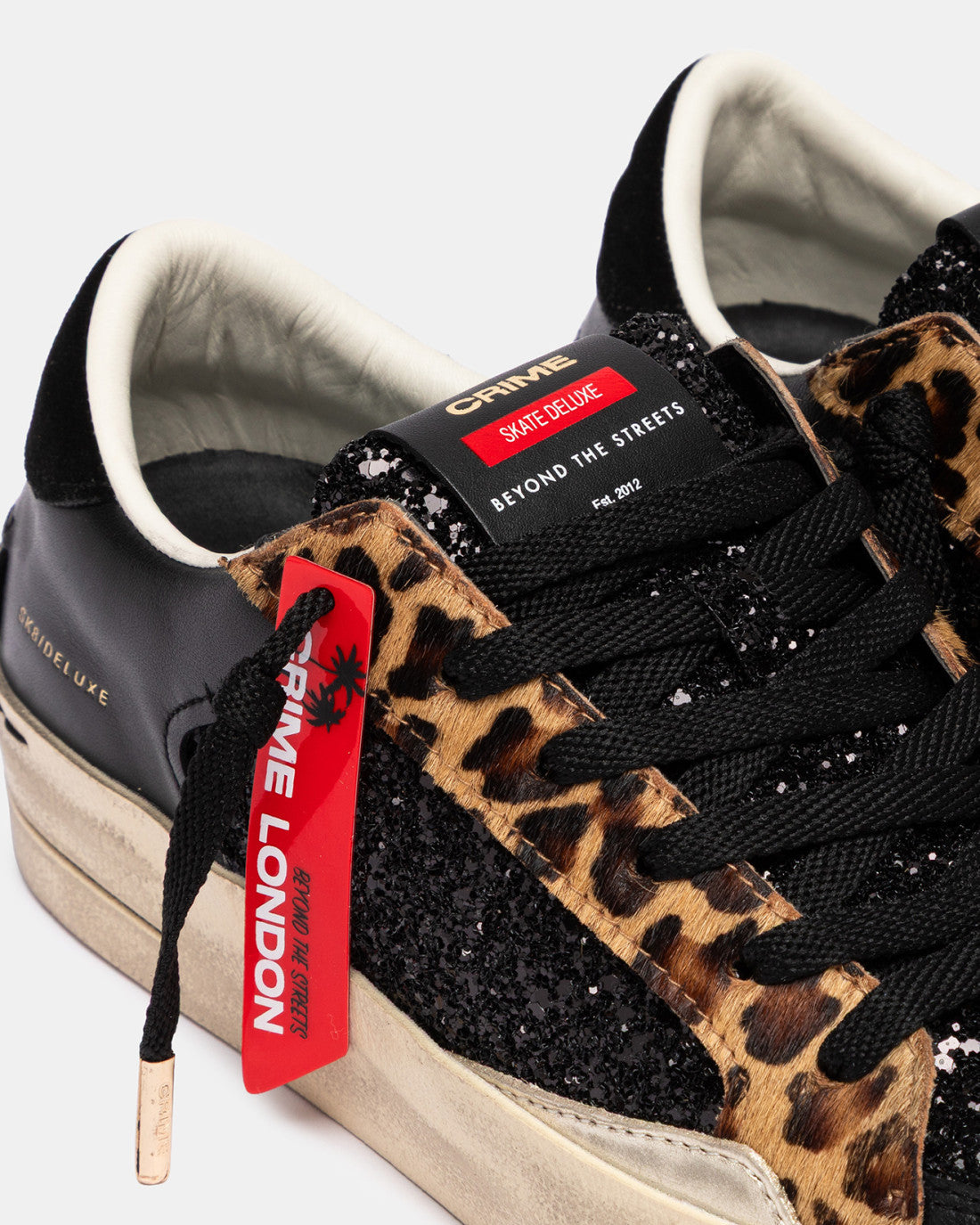 Crime london donna SK8 DELUXE BLACK CHEETAH cod. 25114AA8.20