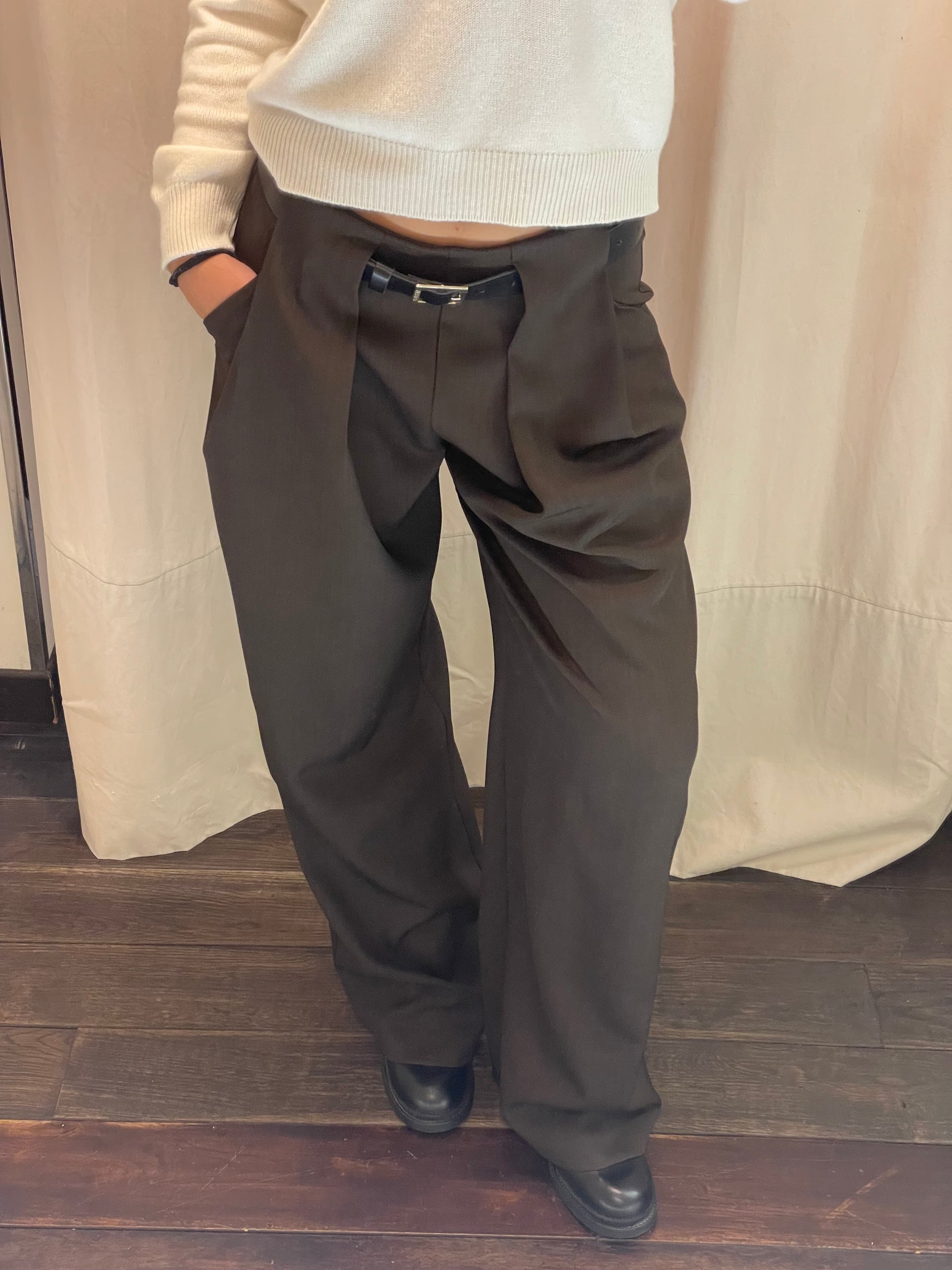 Pantalone con pens marroni Vicolo