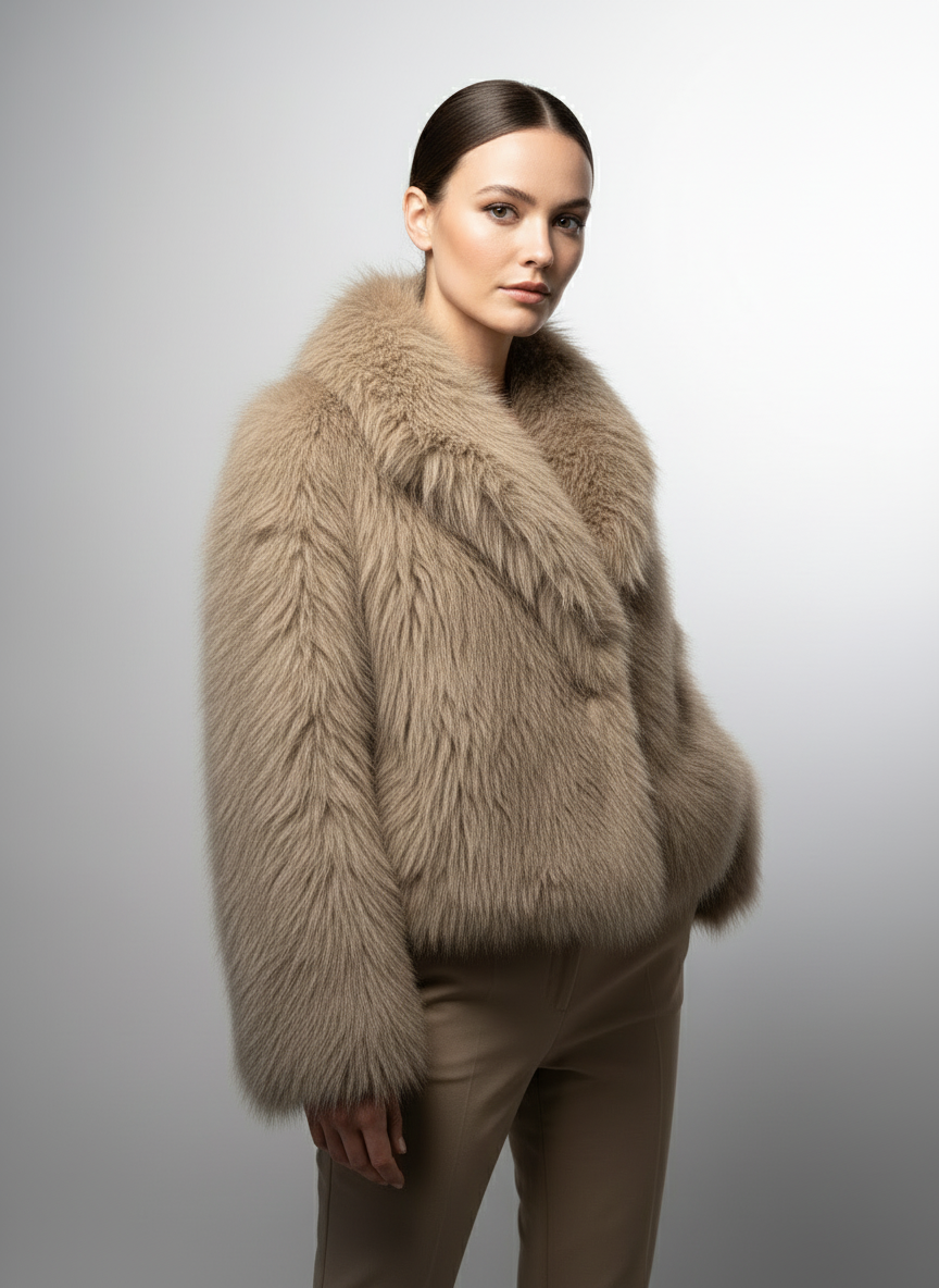 Pelliccia eco beige scuro Lineaelle