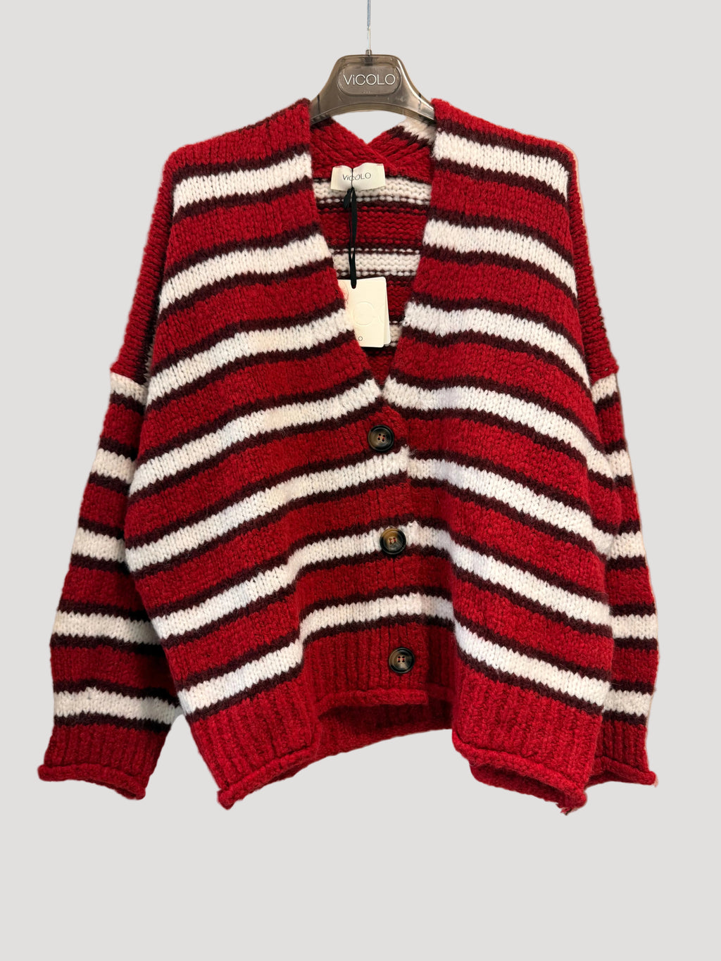 VICOLO MAGLIA/GIACCA BOTTONI ROSSA