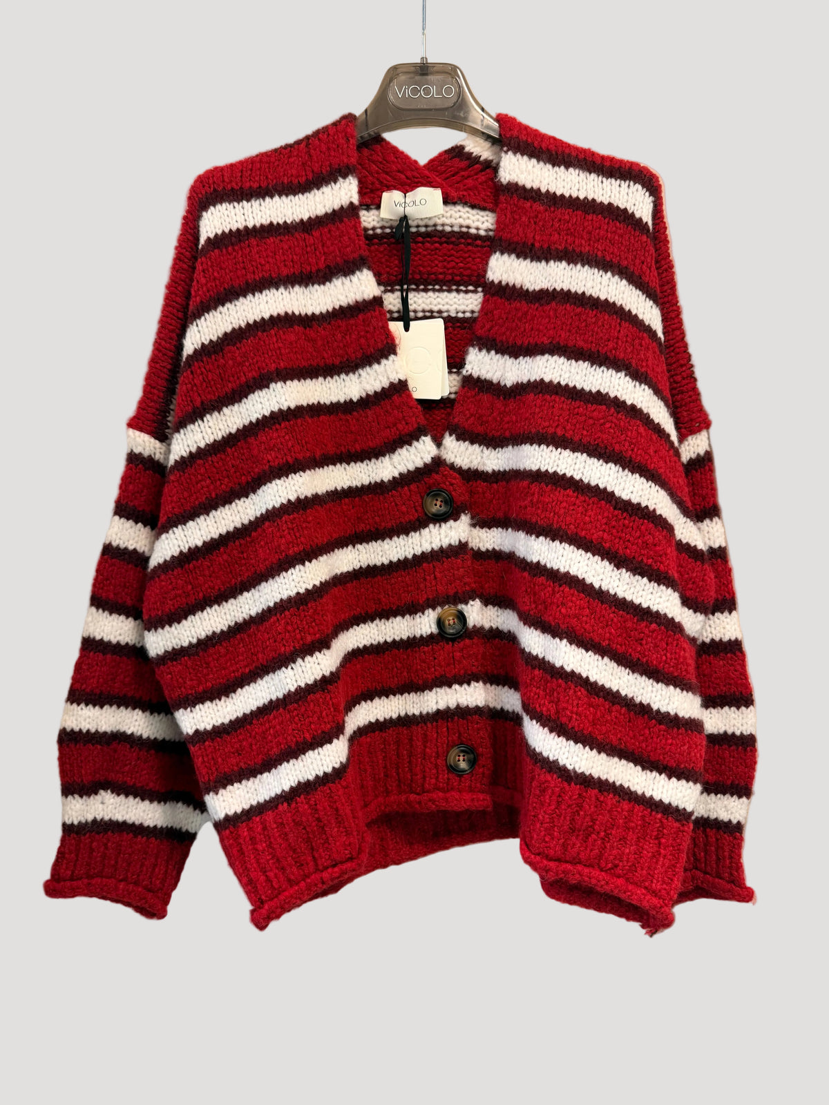 VICOLO MAGLIA/GIACCA BOTTONI ROSSA