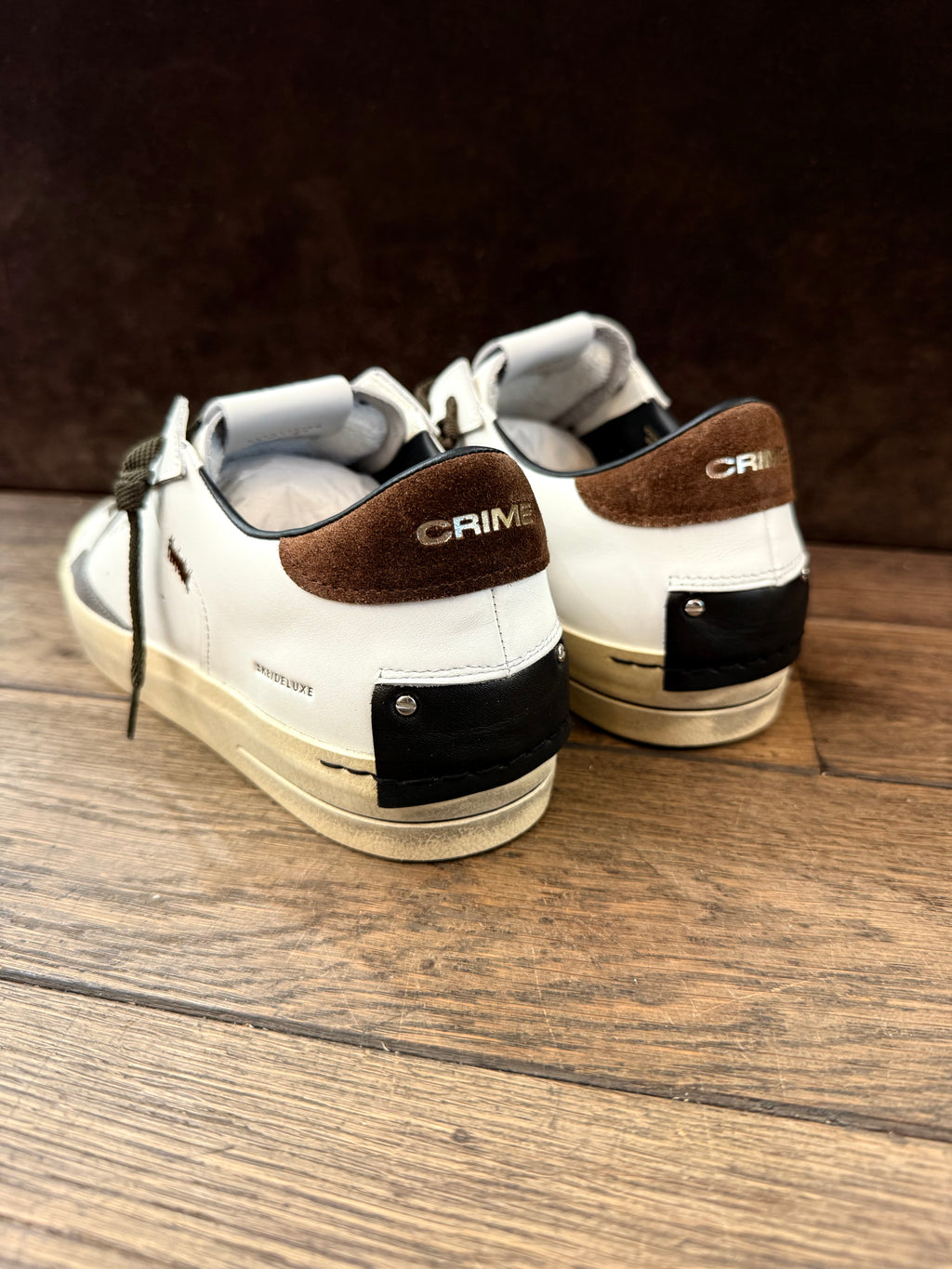 CRIME LONDON SK8 DELUXE BIANCO DETT.GRIGIO  TOP T.MORO UOMO (Copia)