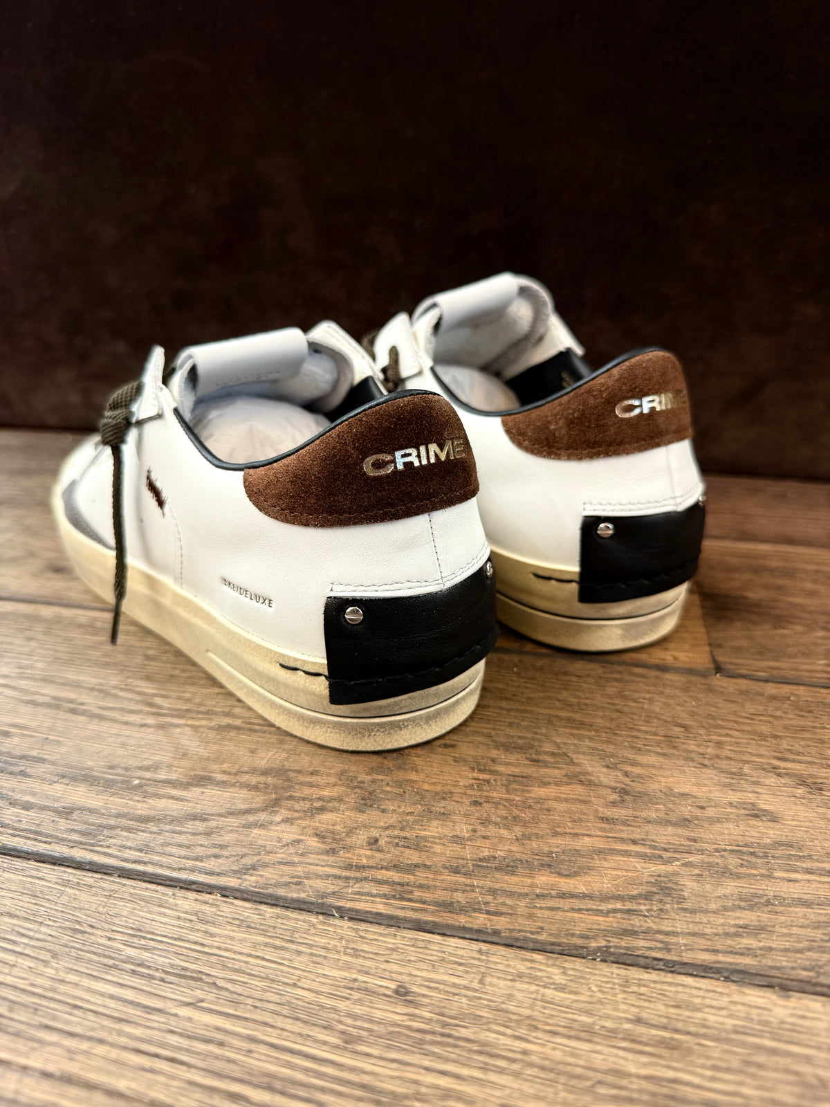 CRIME LONDON SK8 DELUXE BIANCO DETT.GRIGIO  TOP T.MORO UOMO (Copia)