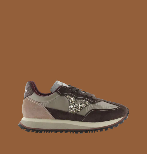 VICTORIA SNEAKERS 1157119 PLATINO MARRONE RUN  DONNA