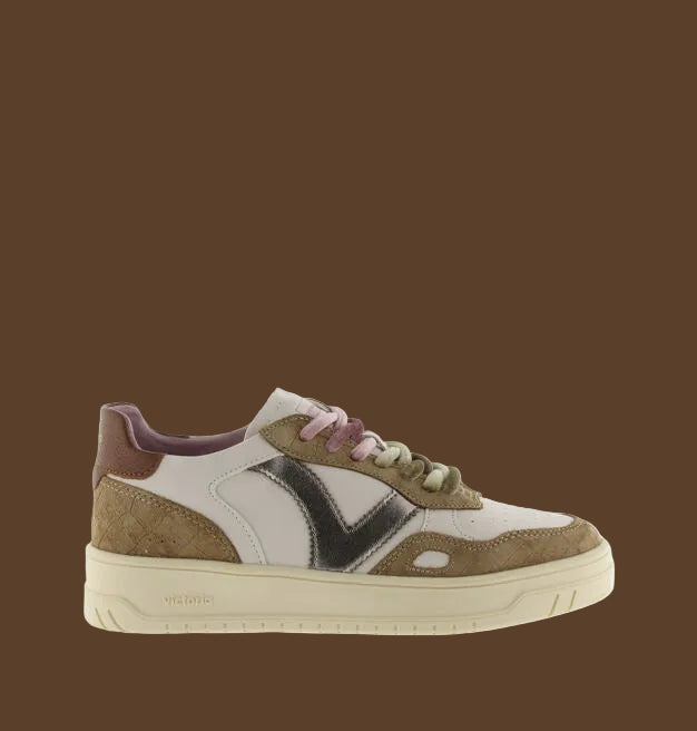 VICTORIA SNEAKERS 1257148 CUERO PLAT PELLE PIU'CAMOSCIO  DONNA