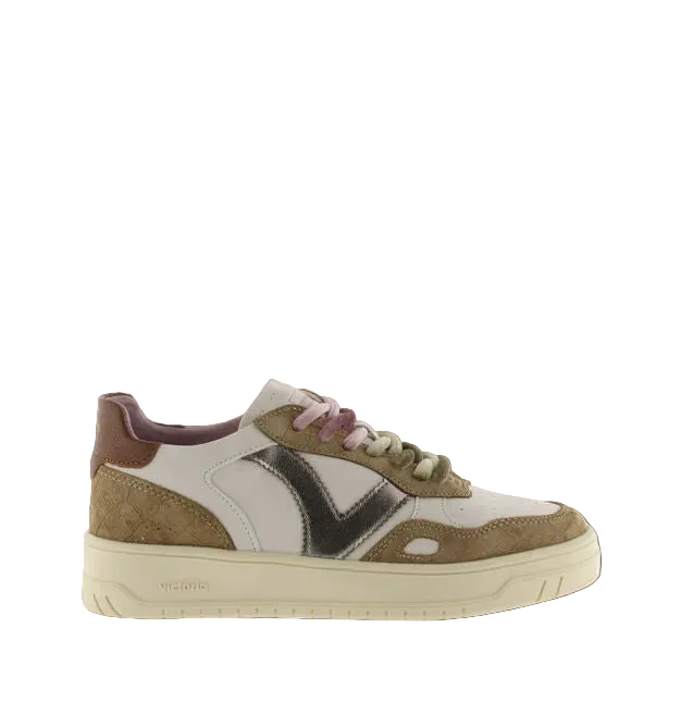 VICTORIA SNEAKERS * 1257148 CUERO PLAT PELLE PIU'CAMOSCIO  DONNA