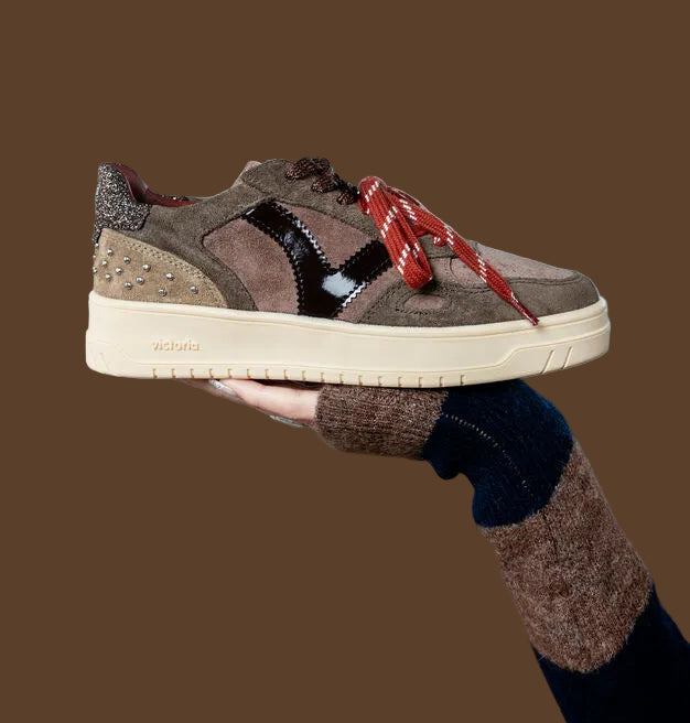 VICTORIA SNEAKERS 1257149 KAKI PLAT CAMOSCIO  DONNA