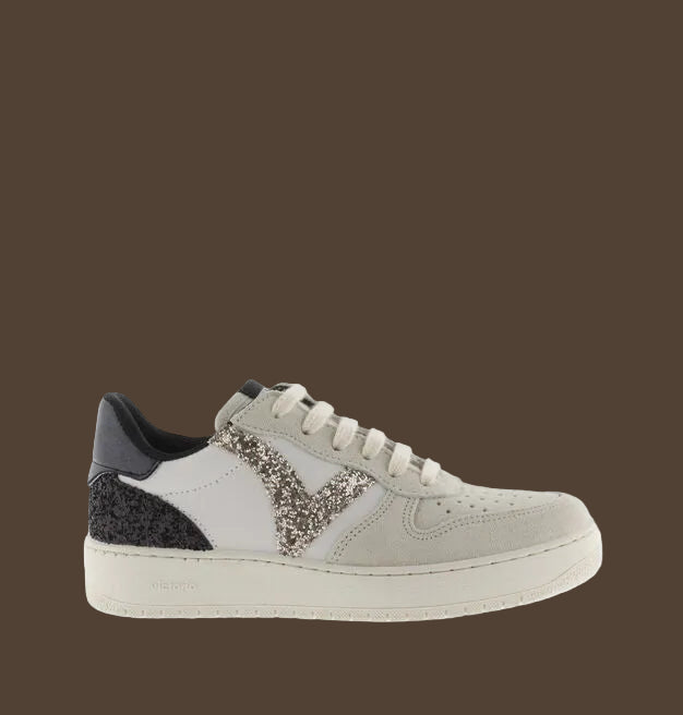 VICTORIA SNEAKERS 1258271 BIANCO TOP NERO  DONNA