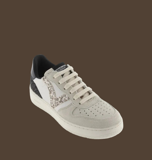 VICTORIA SNEAKERS 1258271 BIANCO TOP NERO  DONNA