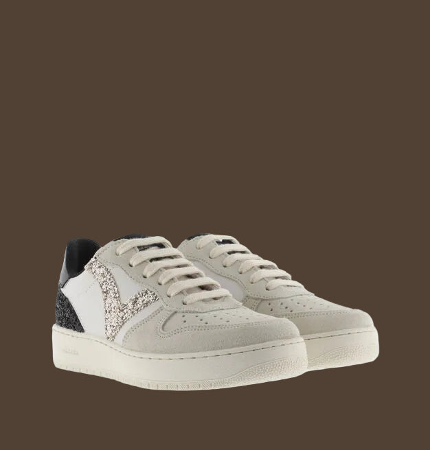 VICTORIA SNEAKERS 1258271 BIANCO TOP NERO  DONNA