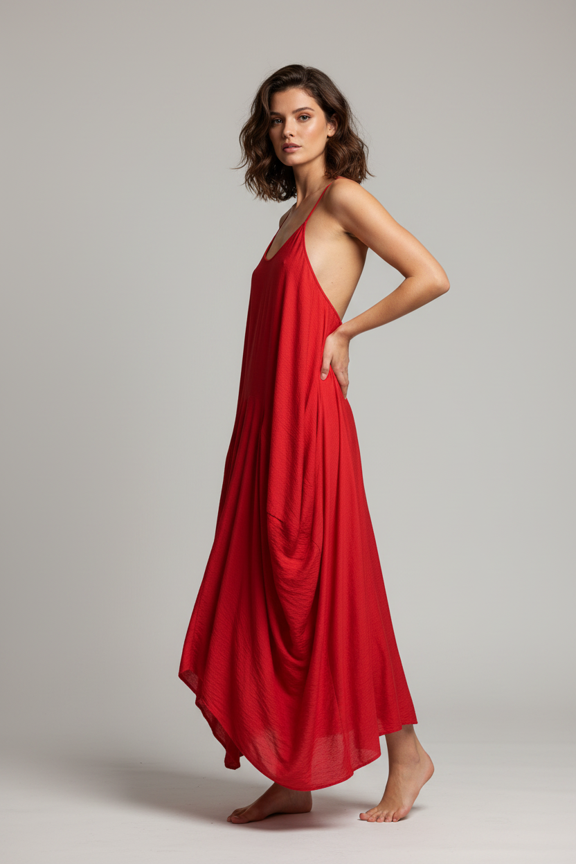SUSY MIX ABITO DRAPPEGGIO ROSSO