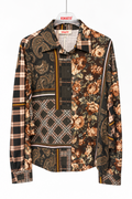 KONTATTO CAMICIA CHECK FIORE VERDE