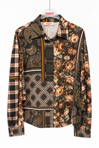 KONTATTO CAMICIA CHECK FIORE VERDE