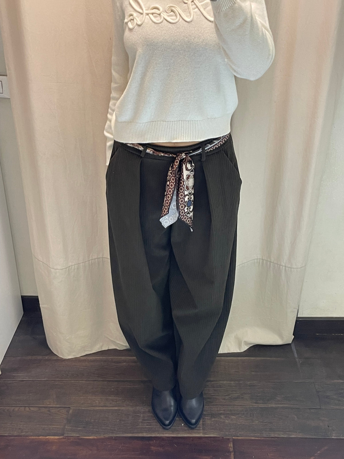 Pantalone velluto costine caffè Luisa Lineaelle