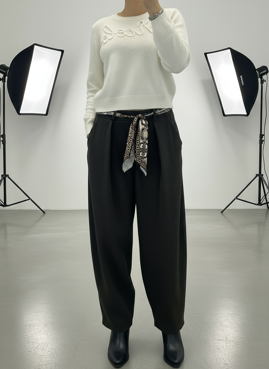 Pantalone velluto costine caffè Luisa Lineaelle