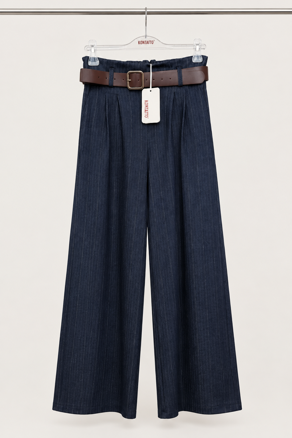 KONTATTO PANTALONE GESSATO BLU