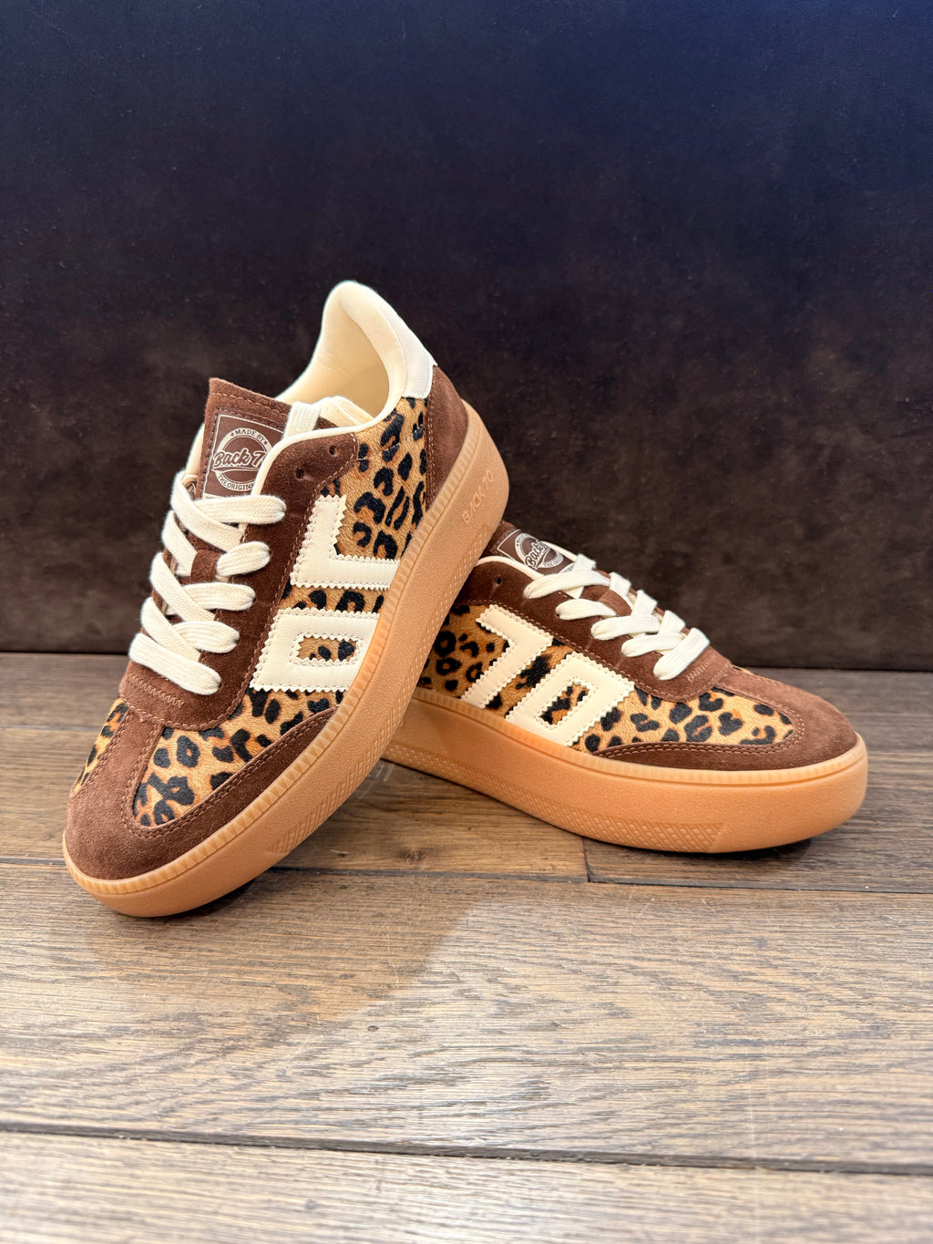 BACK 70 108055 fur leopard cuoio PLAT DONNA