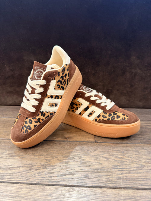 BACK 70 108055 fur leopard cuoio PLAT DONNA