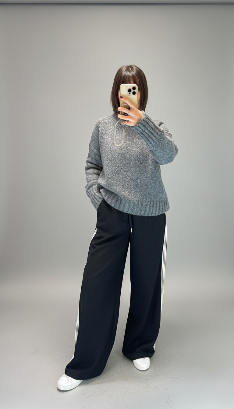 Pantalone coulis banda laterale nero Vicolo