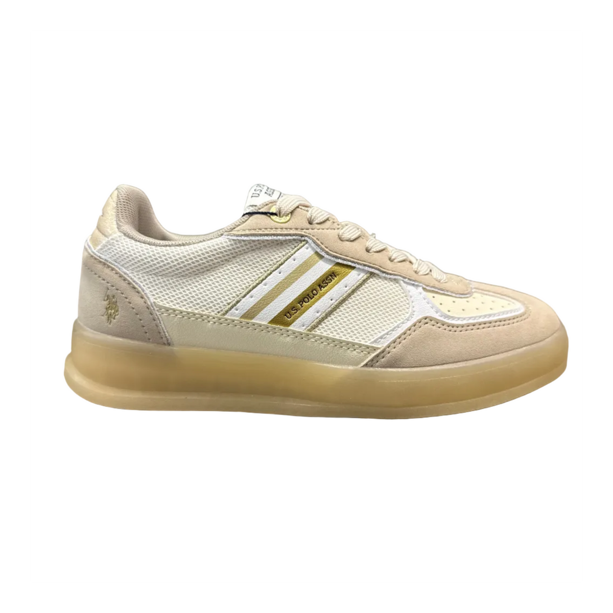 US POLO CAMPY WHITE-beige mesh DONNA