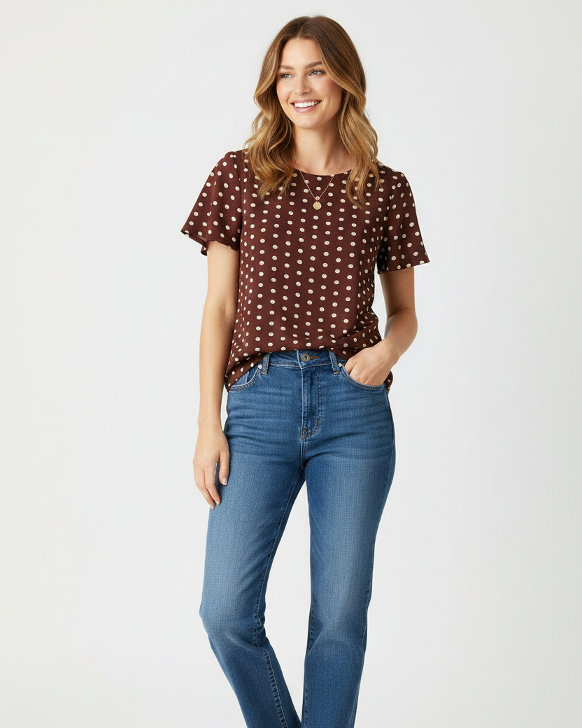 T-SHIRT LINEAELLE POIS VINACCIA