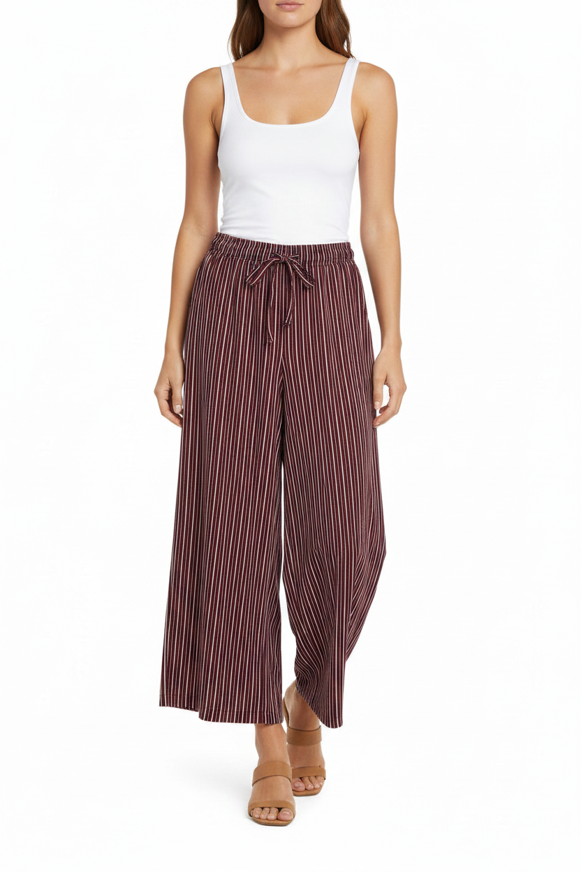 PANTALONE VICOLO BORDEAUX E BIANCHI RIGHE