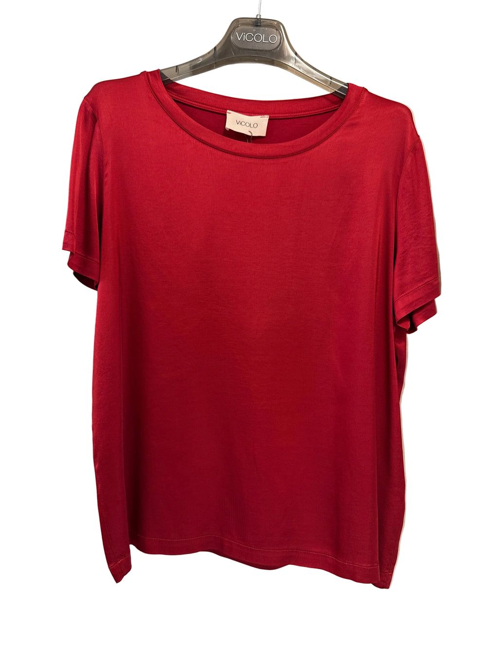 VICOLO T-SHIRT IN RASO ROSSO