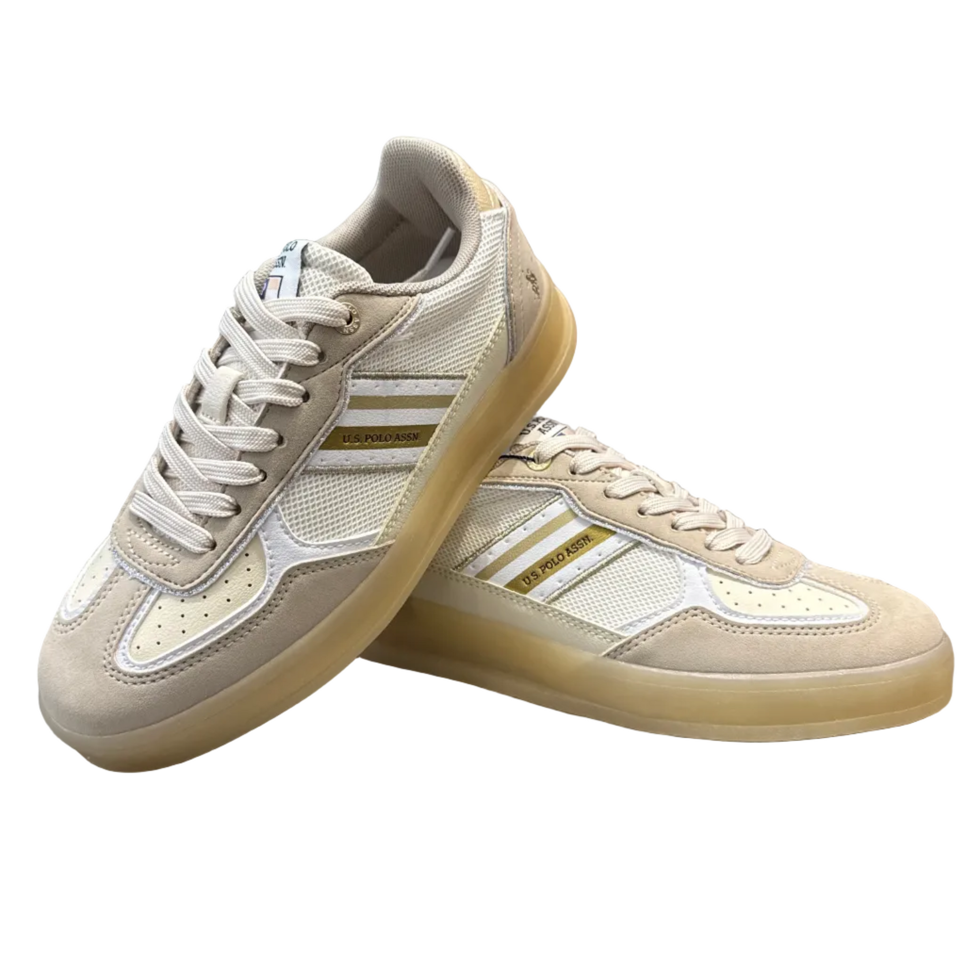 US POLO CAMPY WHITE-beige mesh DONNA