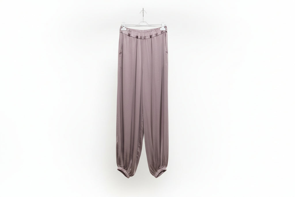 LINEAELLE PANTALONE CARGO RASO VISCOSA TORTORA 14773
