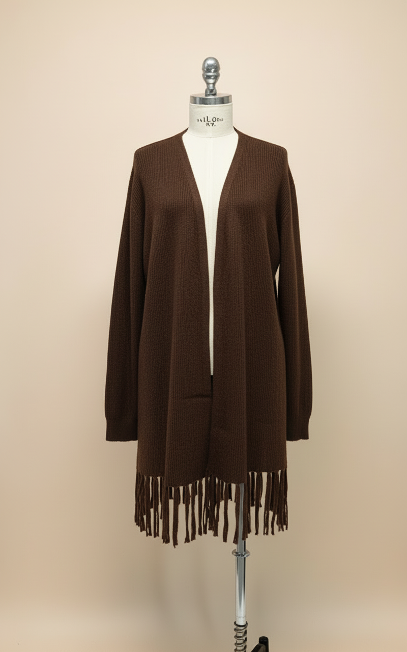 Cardigan frange testa di moro LineaElle