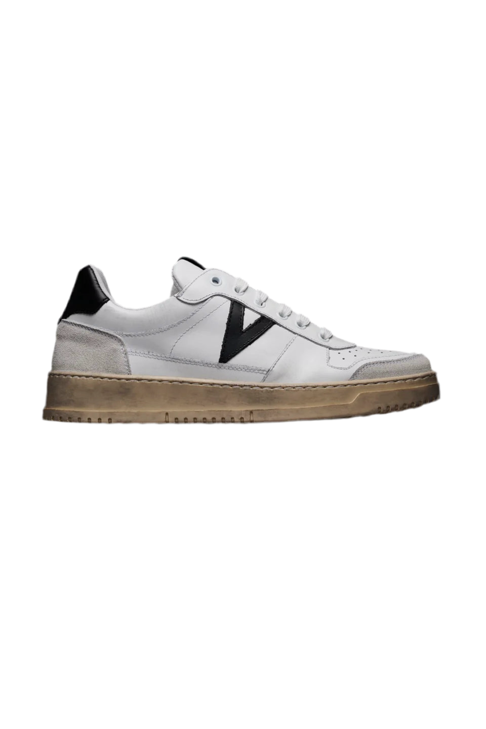 Sneakers Uomo - COLLEGE - Bianca Top Nero - V2